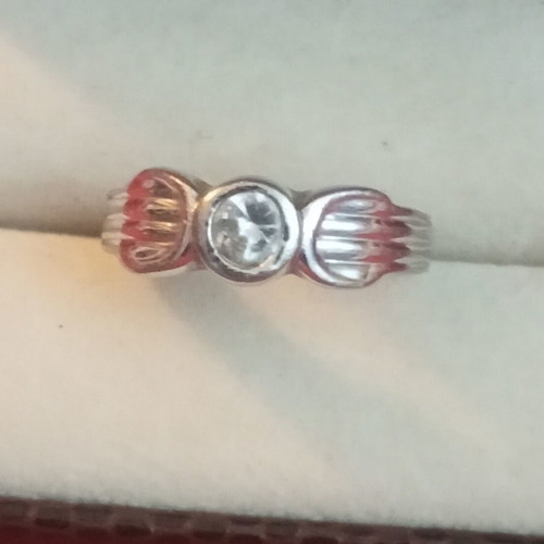 Silver solitaire ring 925 with zirconia
