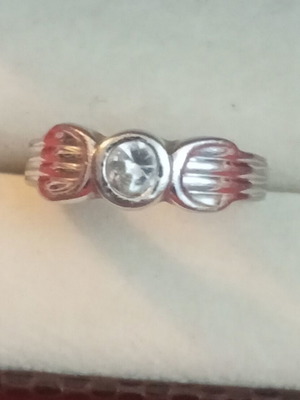 Silver solitaire ring 925 with zirconia
