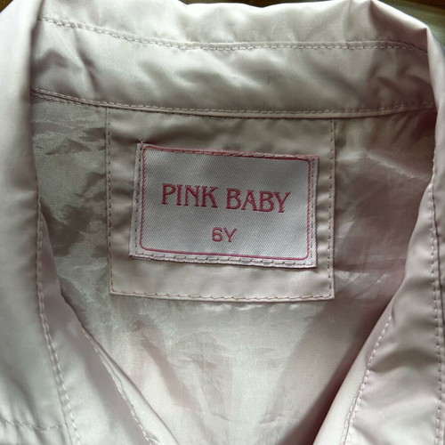 Pink trench coat for girl 6 years like new