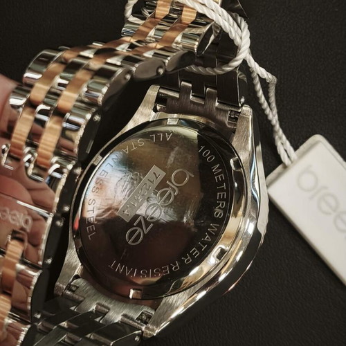Breeze Two-Tone Women's Watch with Mother of Pearl Dial and Crystals, NOS