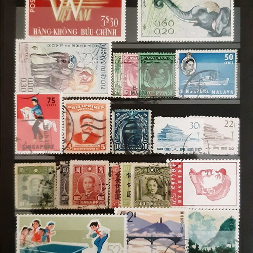 Stamps used from around the world, pack of 12 pages