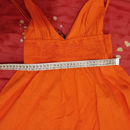 Zara orange summer dress Small new, 100% cotton