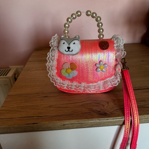 Children's crossbody bag pink handmade new