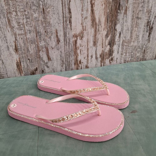 Flip-flops with rhinestones pink Hot Sand new