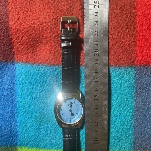 Jsj analog watch with Braille for visually impaired, new, black and blue