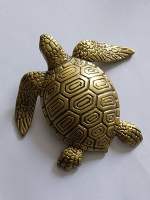 Miniature Sculpture Sea Turtle new solid brass by Panagiotis Tzafolias