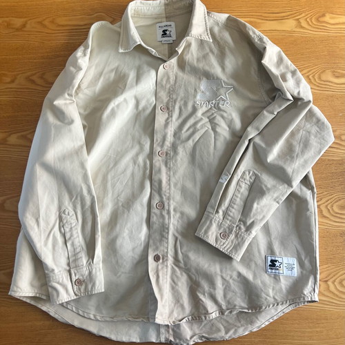 Pull & Bear x Starter men's beige shirt XL, 100% cotton