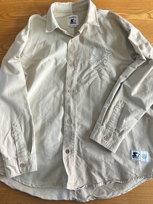 Pull & Bear x Starter men's beige shirt XL, 100% cotton