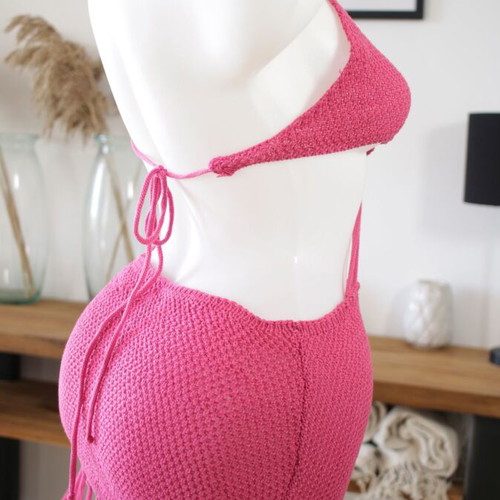 Pink Miami style beach dress new by A-Style