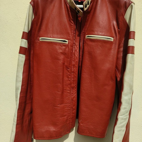 Replay leather jacket used, size XL, orange