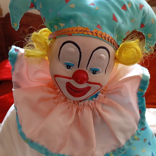 Porcelain doll Chester the Jester 40 cm used, Heritage Mint Ltd