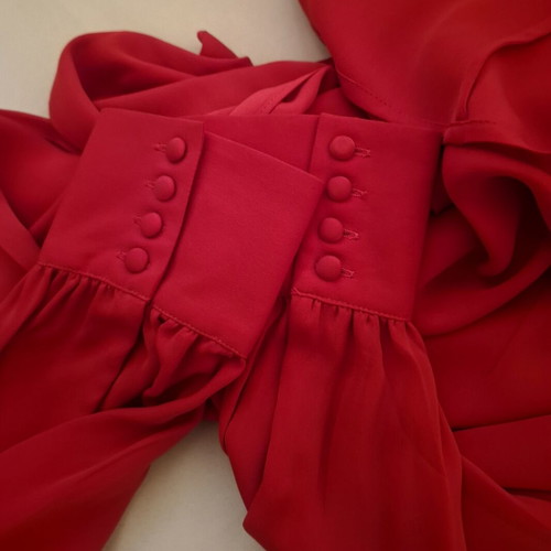 Xandres silk blouse like new, red, size XL