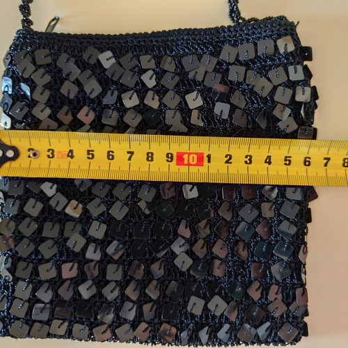 Vintage black evening crossbody bag with sequins like new