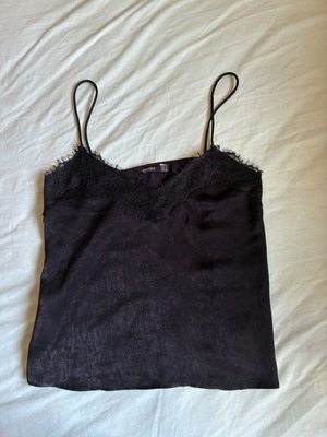 Bershka Black Satin Lace Cami Top like new, size S