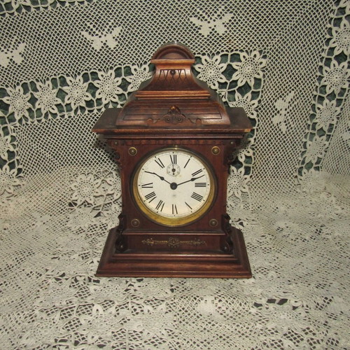 Junghans antique mantel clock with alarm used, circa 1900