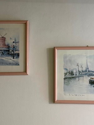 Paintings by Lucien Delarue like new, set of 3 French landscapes