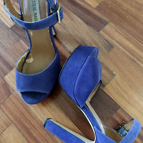 Steve Madden leather sandals like new, size 40, blue and purple