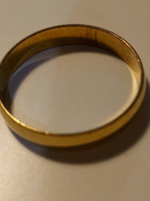 Gold plated ring used, size 56, gold color