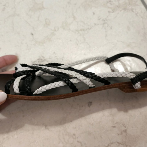 Lacoste women's sandals used, size 38, black with white details