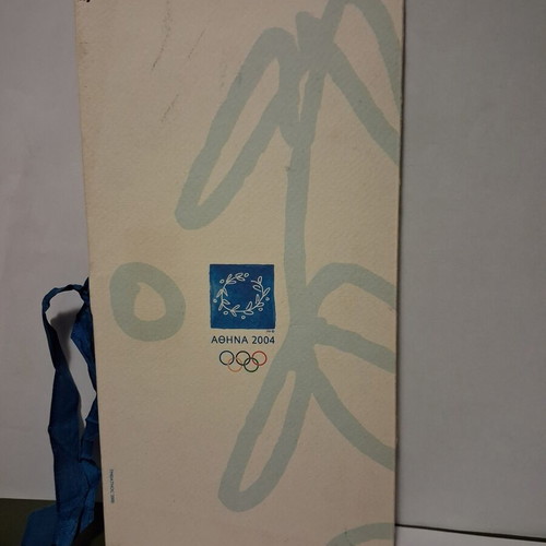 Silver commemorative medal Athens 2004 with authentic case like new