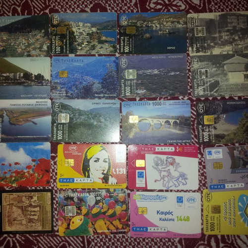 Phone cards used, pack of 20 pieces