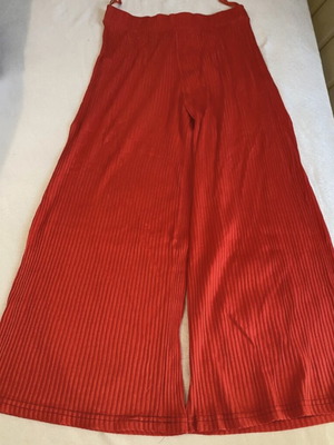 Zip-Kilot pants new, ribbed fabric, elastic waist, red-orange