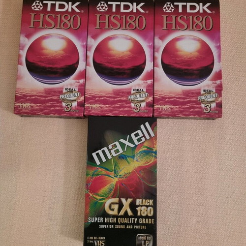 Blank sealed video cassettes, 3 hours duration each