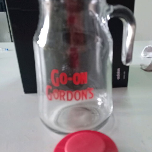 Go On Gordons glass pitcher new