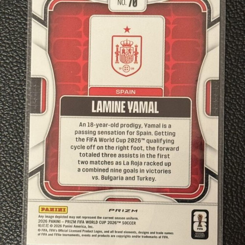 Panini Prizm FIFA World Cup 2026 Lamine Yamal Silver Prizm SSP #70 Spain card new