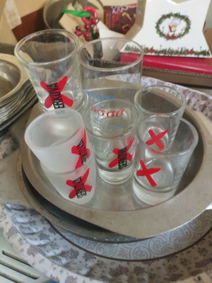 Shot glasses new, pack of about 50 pieces, classic and Serkova