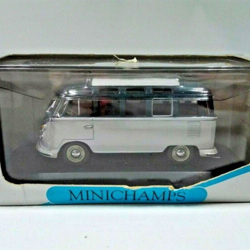 Volkswagen Bus Samba Minichamps 1:43 scale like new, gray/blue