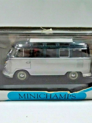 Volkswagen Bus Samba Minichamps 1:43 κλίμακα σαν καινούργιο, γκρι/μπλε