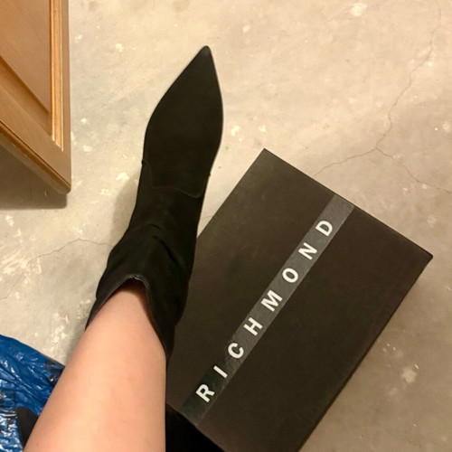 Suede boots new, size 38-38.5, black leather