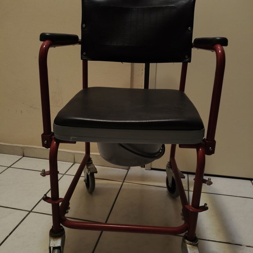 Orthopedic WC Chair used with wheels and leather seat