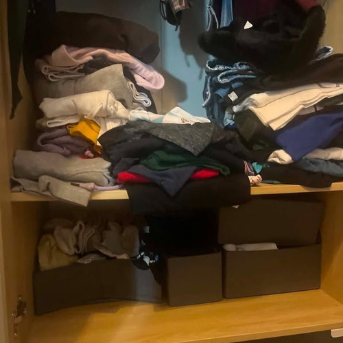 Wooden wardrobe with mirror like new