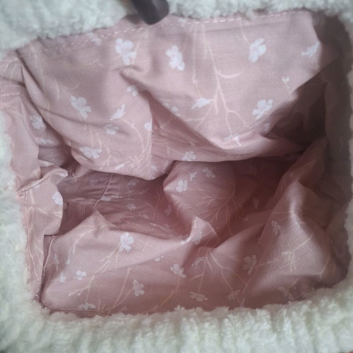 Puffy bag handmade unused, white handbag