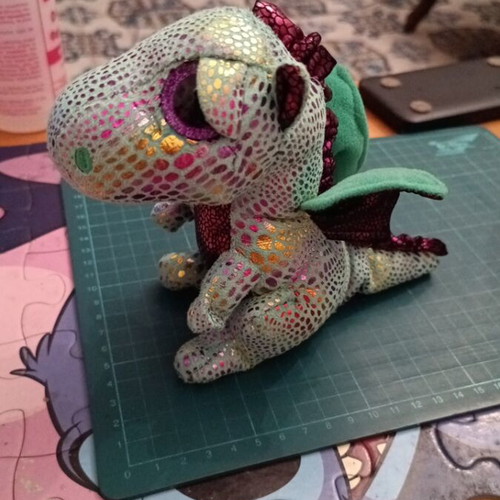 Ty Beanie Boos Cinder the Dragon plush toy, green dragon