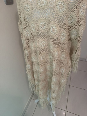 Twinset crochet dress used, beach cover-up in ecru