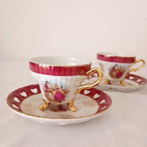 Yamasen Japanese Porcelain Tea Set with Gold Leaf, New