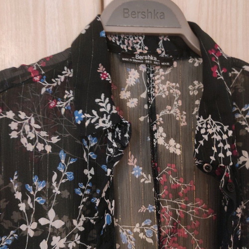 Sheer shirt with floral pattern like new