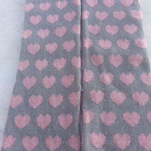 Women's gloves like new, finger hole, elbow length, pink hearts