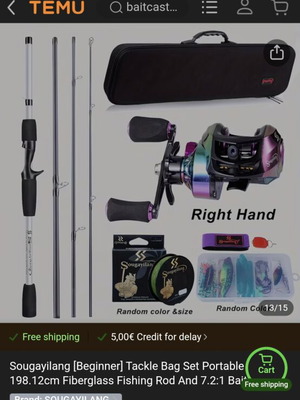 Baitcaster rod new, ready to use with accessories