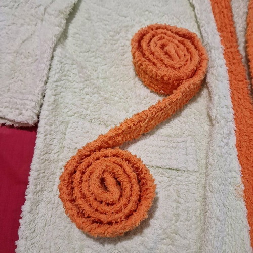 Unisex bathrobe orange-green for 10-12 years new