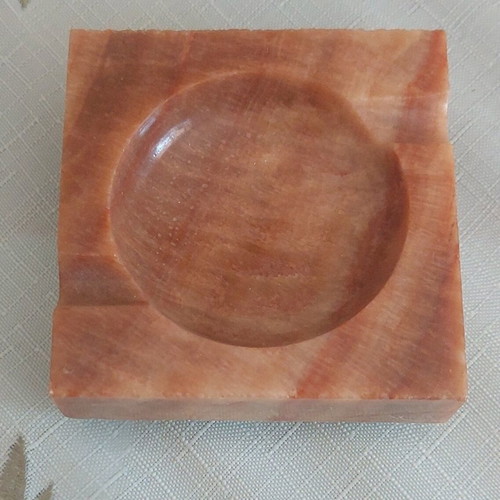Vintage marble ashtray like new, square 7 cm