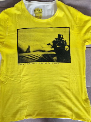 T-shirt Zara Yellow Collection unisex new, unworn, yellow and white XL