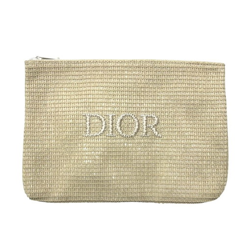 Dior Parfum Straw Clutch used, beige