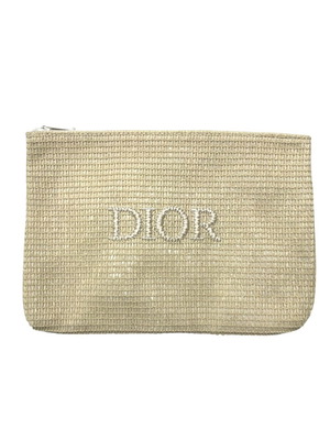 Dior Parfum Straw Clutch used, beige