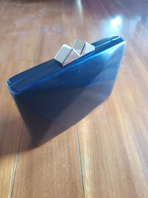 Women's hand bag like new, dark ocean blue, formal wear