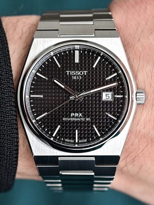 Tissot PRX Powermatic 80 watch, black dial