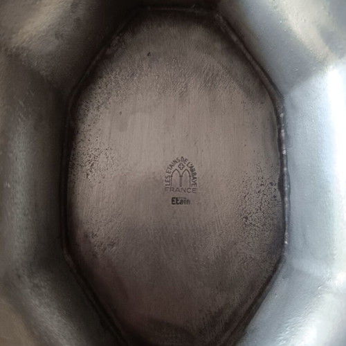 Vintage pewter soup tureen and tray from France like new
